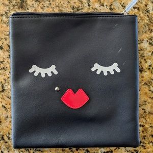 Nordstrom Navy Blue Makeup Bag Lips / Face